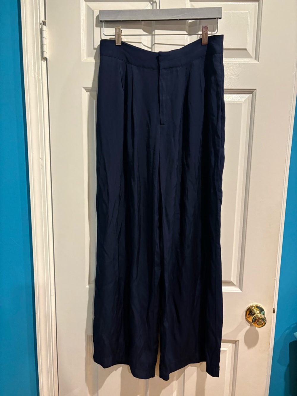 Jason Wu lightweight wide leg pants navy blue sz M